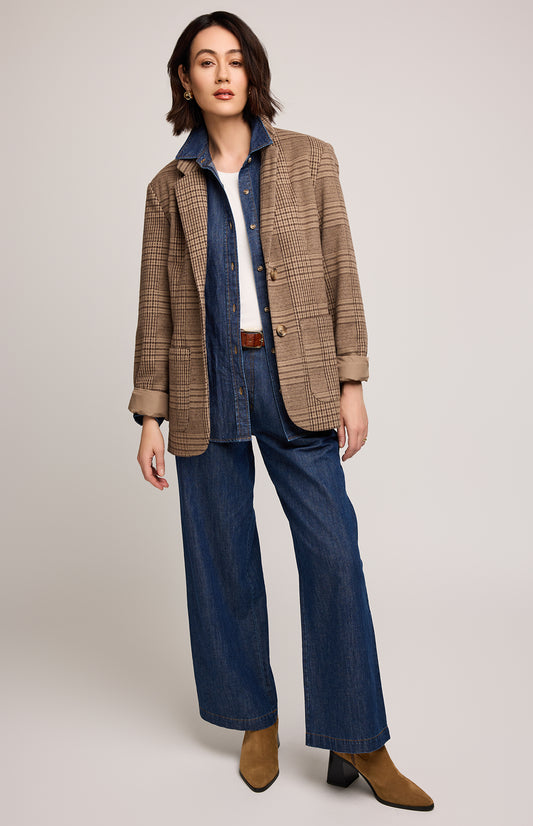 Sapphira Blazer - Chocolate Glencheck Brown