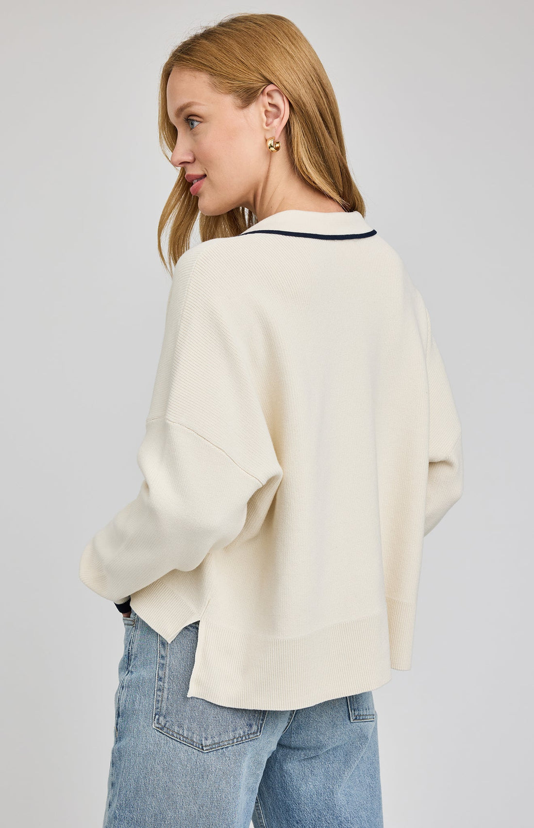 Tristan V-Neck Sweater - Cream