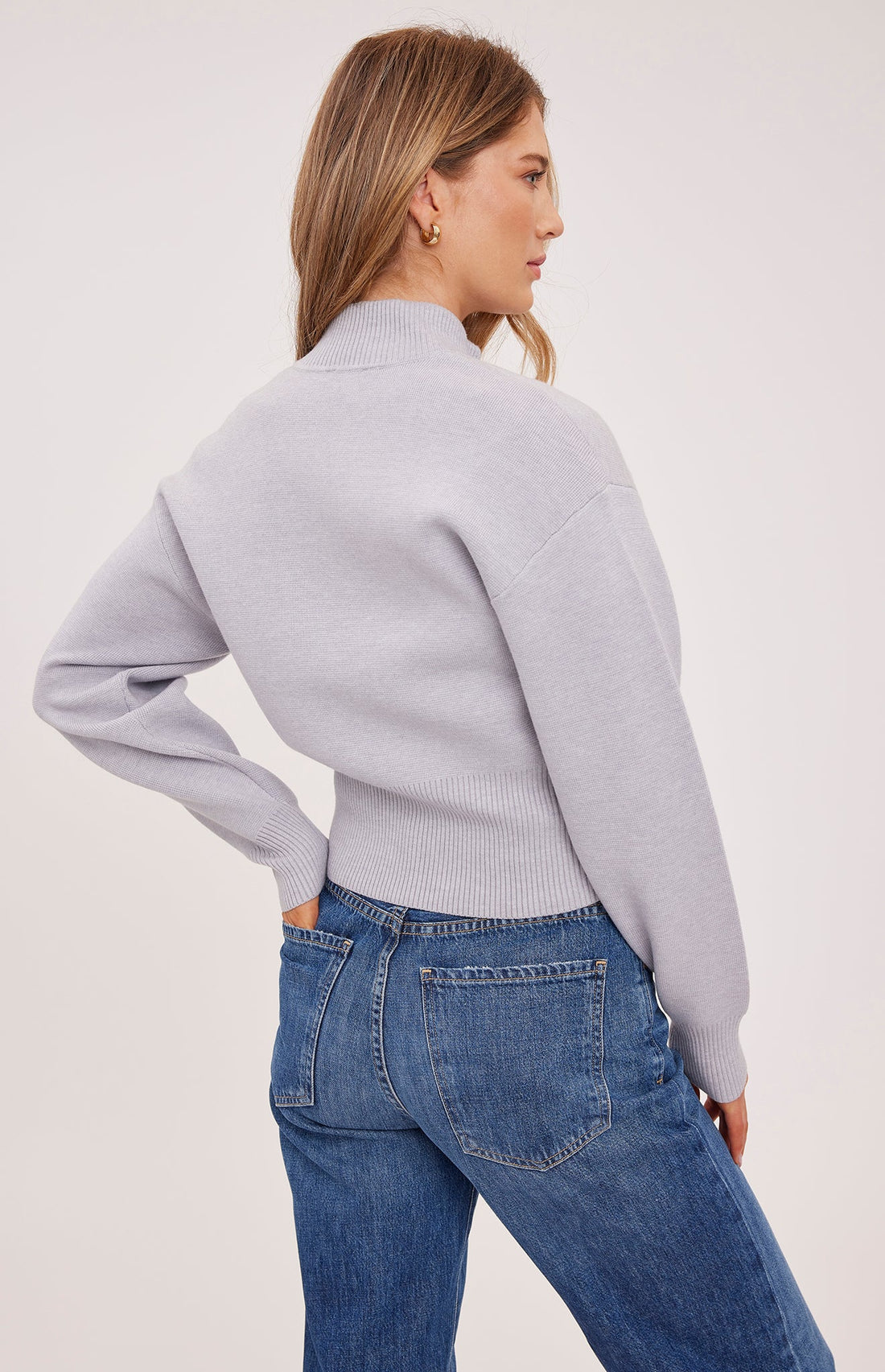 Rowan Zip Up Sweater - Heather Grey