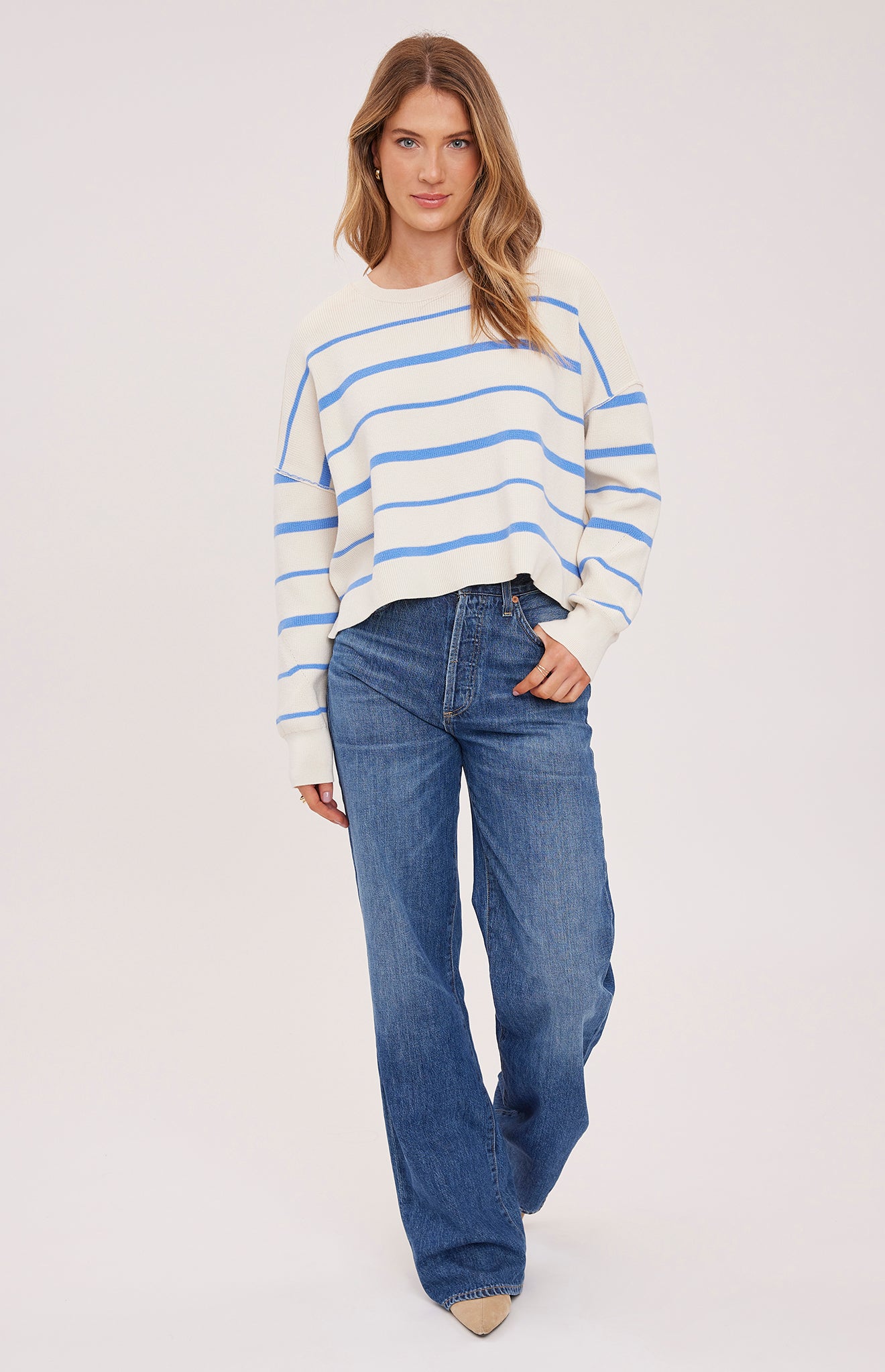 Echo Knit Sweater - Sky Stripe