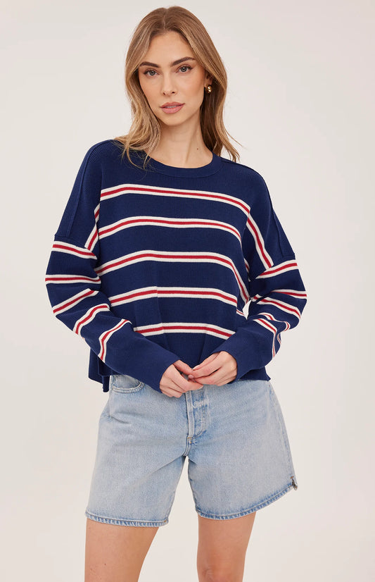 Echo Knit Sweater - Navy Stripe