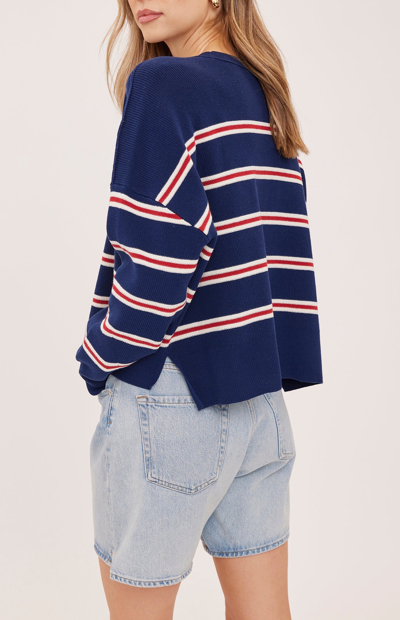 Echo Knit Sweater - Navy Stripe