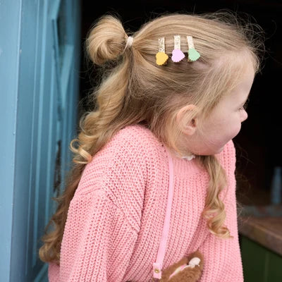 Mini Clip Set - Scallop Hearts