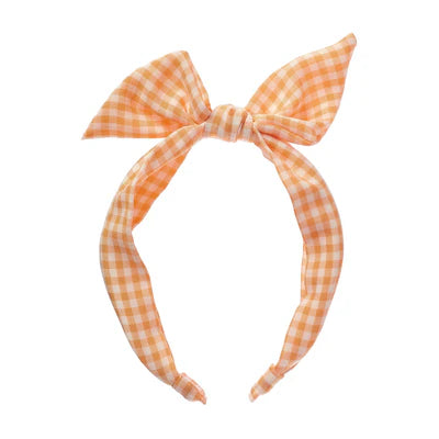 Tie Headband - Edelweiss Gingham