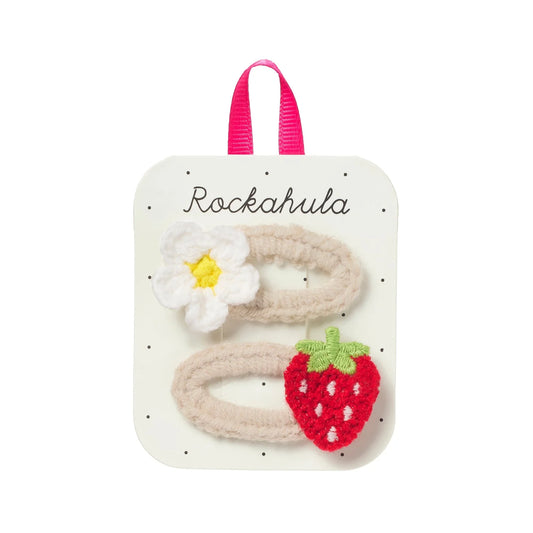 Crochet Clip Set - Daisy & Strawberry