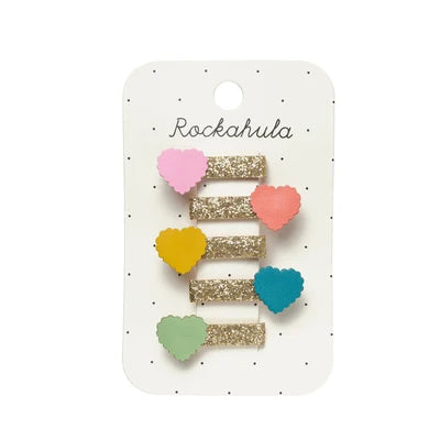 Mini Clip Set - Scallop Hearts