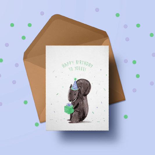 Happy Birthday Squirrel Card