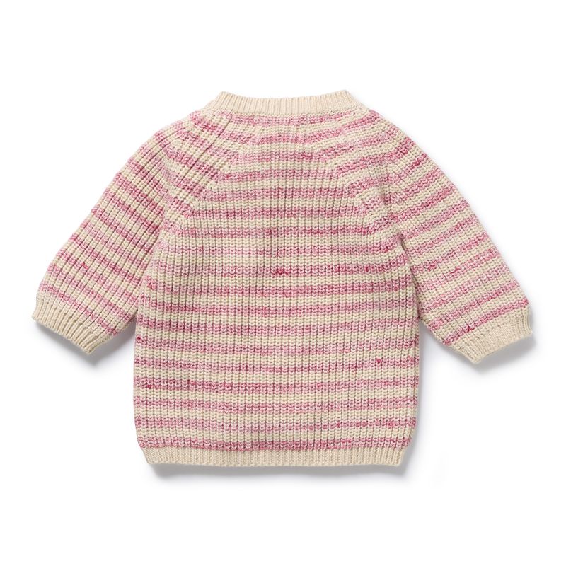 Knit Stripe Kimono Cardigan - Rhubarb and Cream