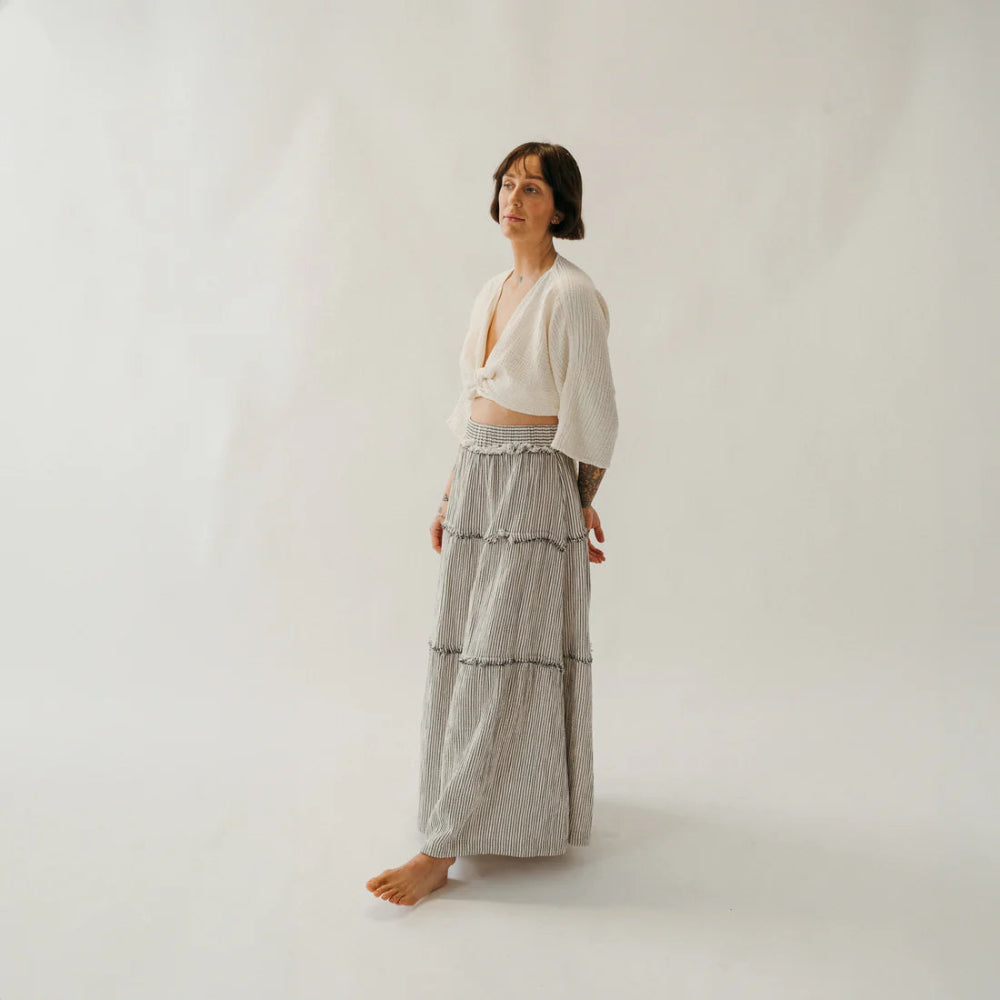 Crinkle Ruffle Skirt - Striped (O/S)