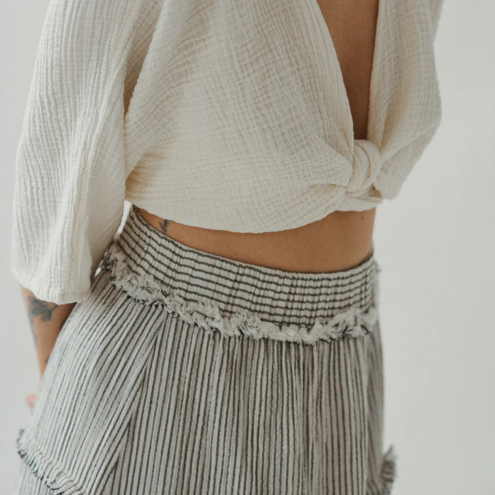 Crinkle Ruffle Skirt - Striped (O/S)
