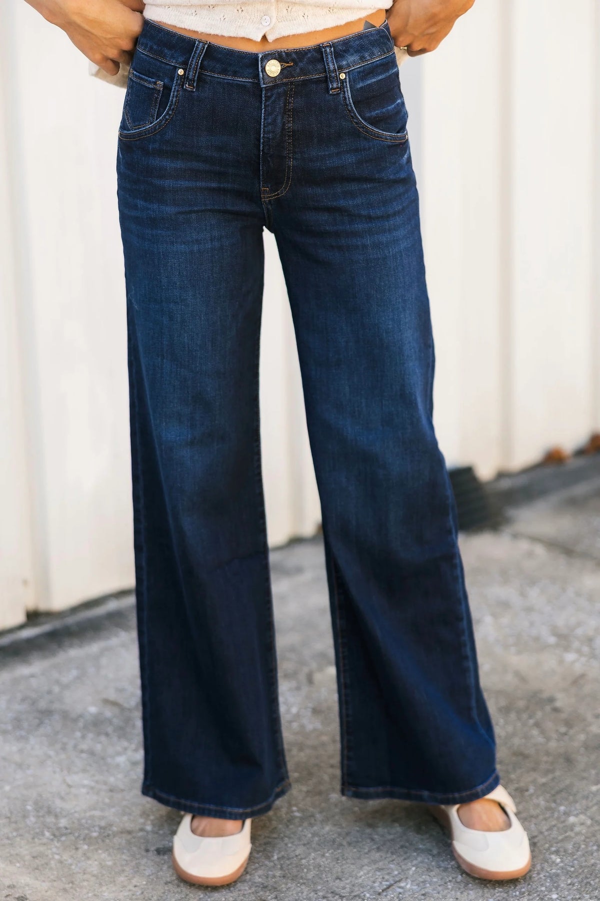 Maya High Rise Wide Leg - Angelically Wash