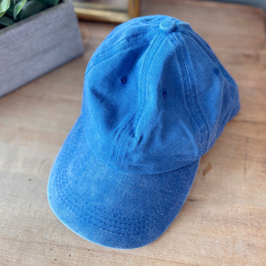 Washed Denim Baseball Cap - Blue