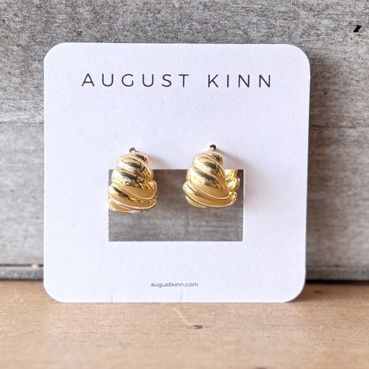 Gold French Spiral Earrings