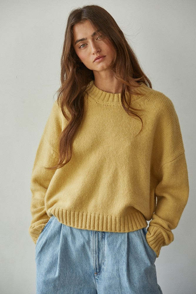Knit Crewneck Sweater - Honey