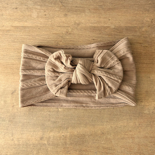 Stretchy Bow Headband - Mocha