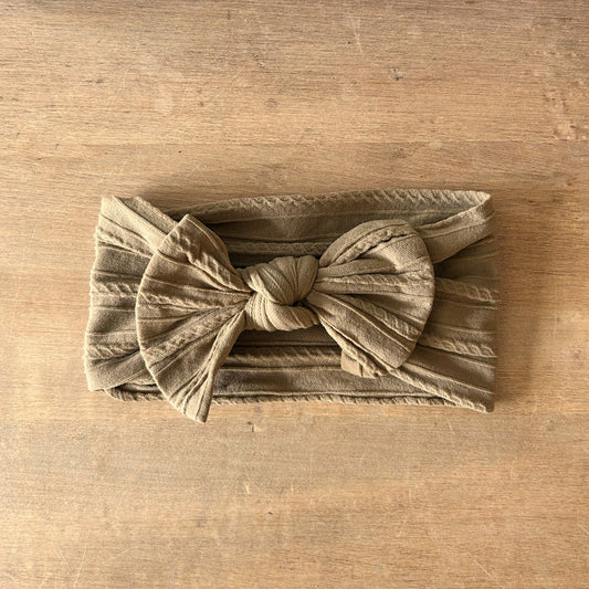 Stretchy Bow Headband - Coffee