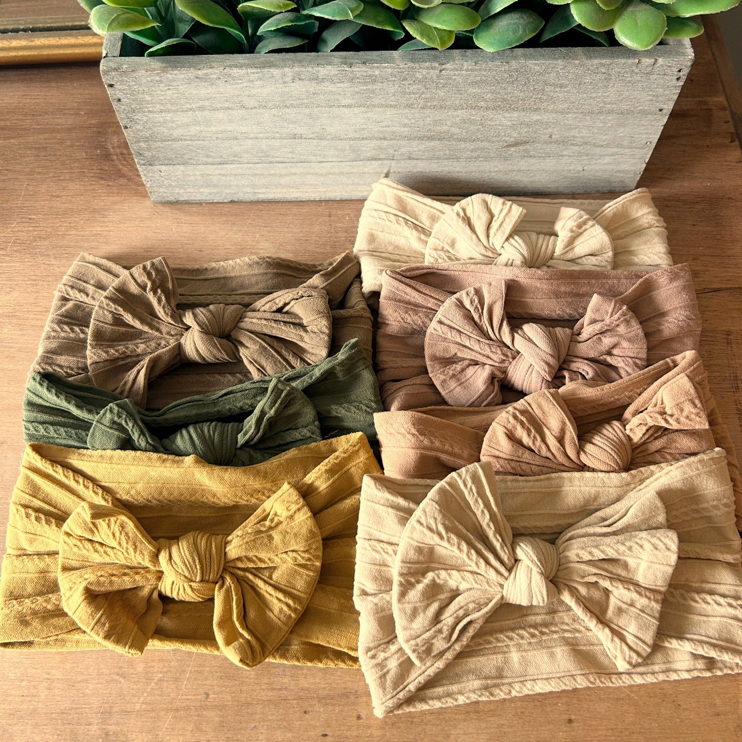 Stretchy Bow Headband - Coffee
