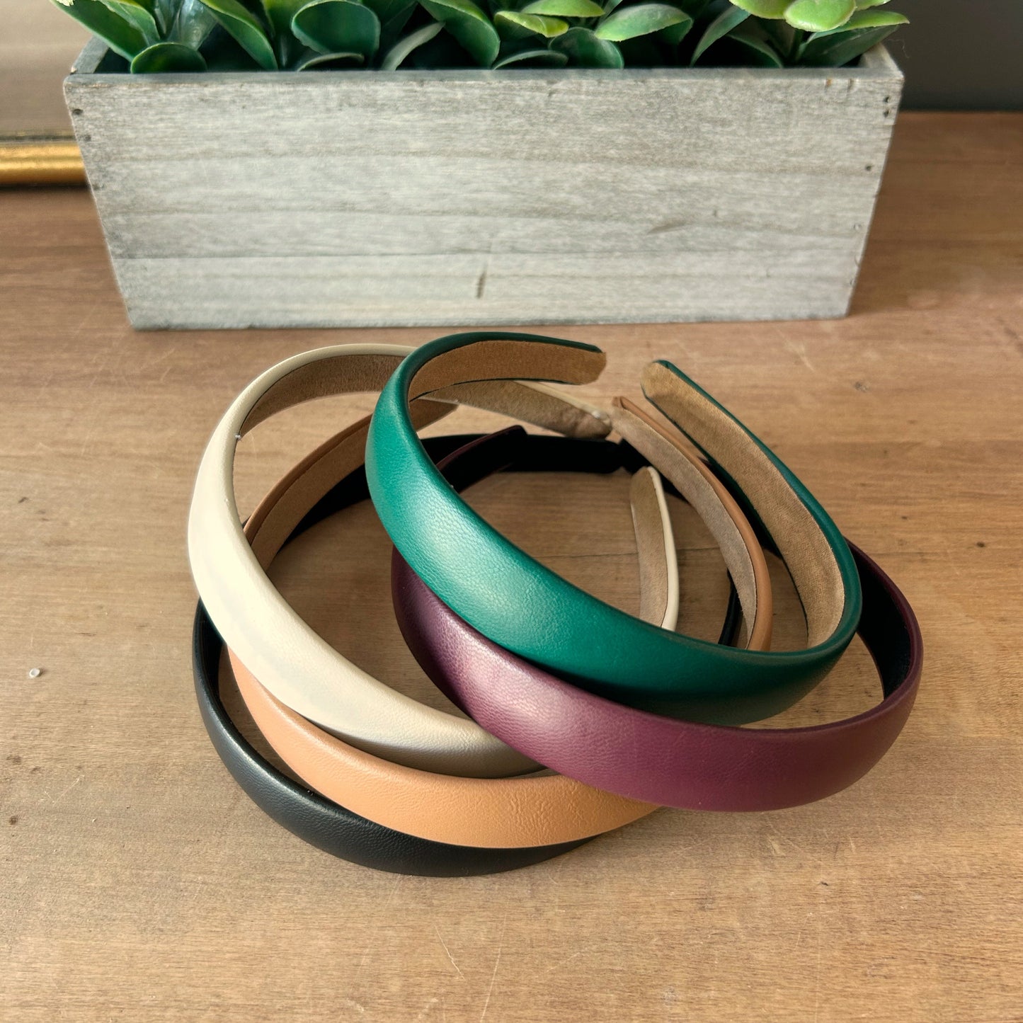 Leatherette Headband - Juniper