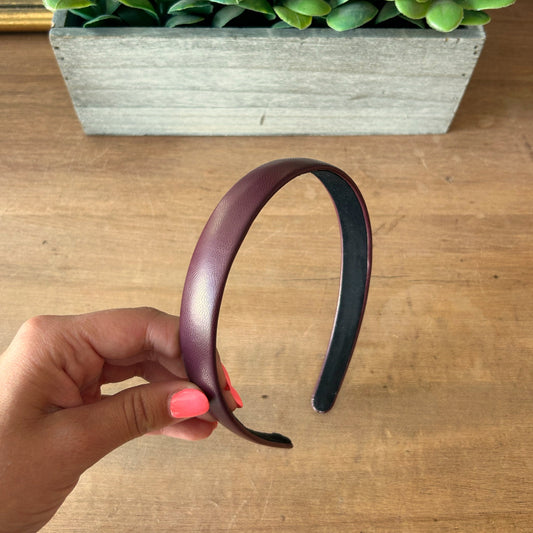 Leatherette Headband - Burgundy