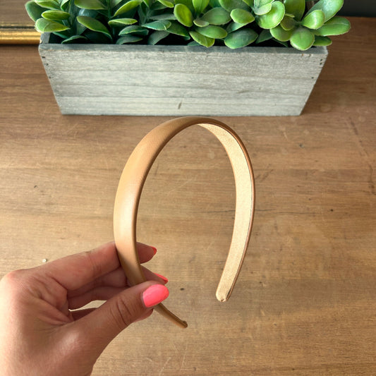Leatherette Headband - Cognac