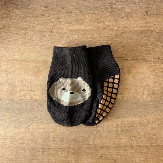 Baby Grip Socks - Brown Bear