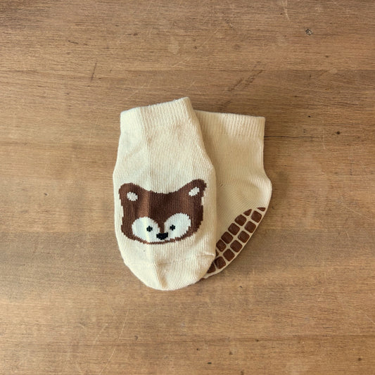 Baby Grip Socks - Ivory Fox