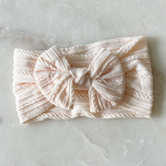 Stretchy Bow Headband - Ballet Pink