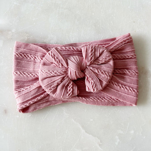 Stretchy Bow Headband - Rose