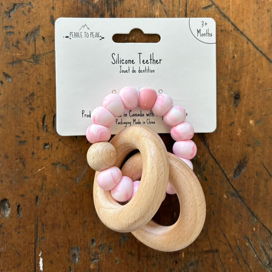 Ring Teether - Pink Marble