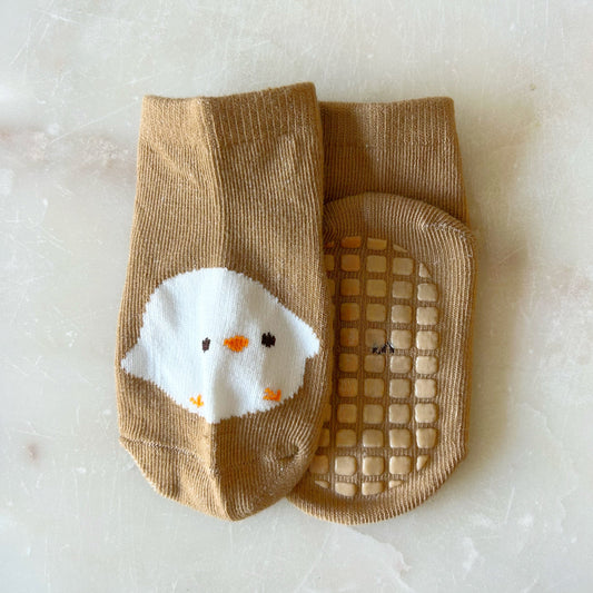 Baby Grip Socks - Tan Chick