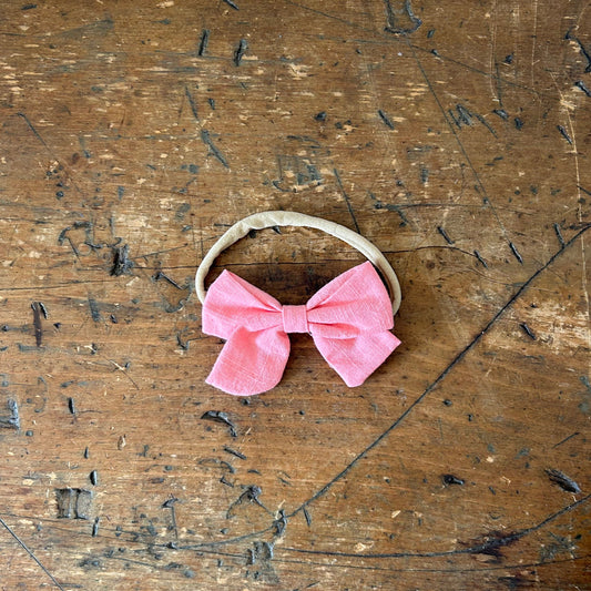 Baby Bow Headband - Coral