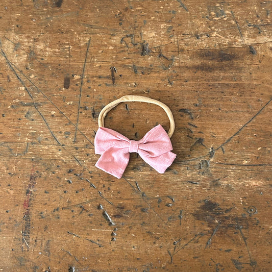 Baby Bow Headband - Dusty Rose