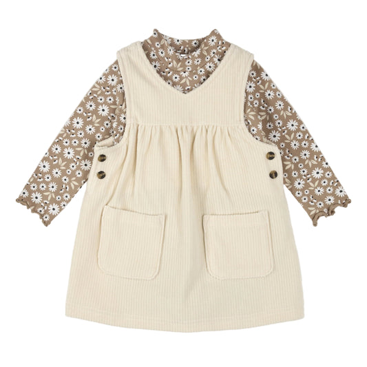 Corduroy Overall Dress Set - Daisy