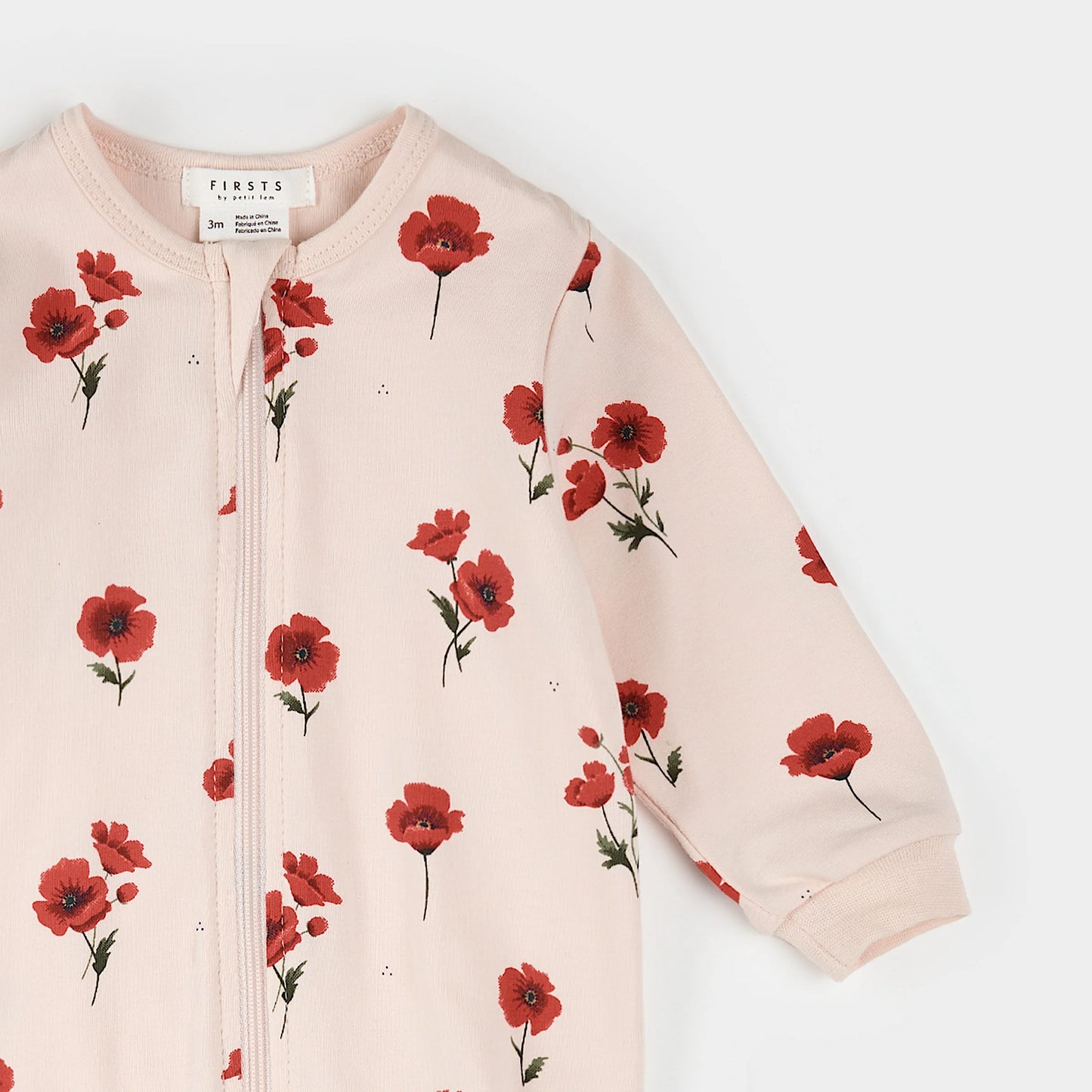 Footed Sleeper - Light Pink Poppy