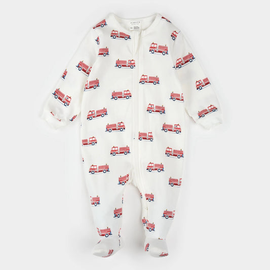 Footed Sleeper - Firetrucks