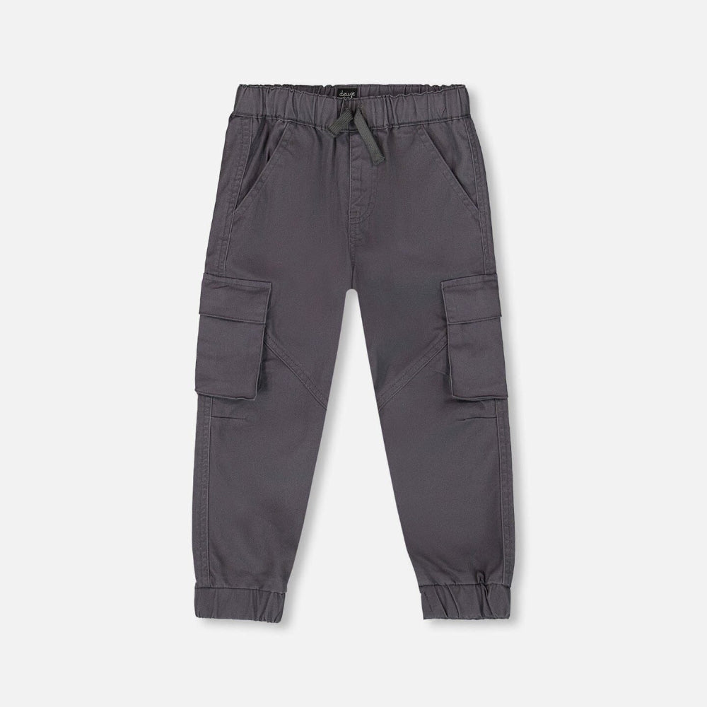 Twill Cargo Jogger Pants - Dark Gray