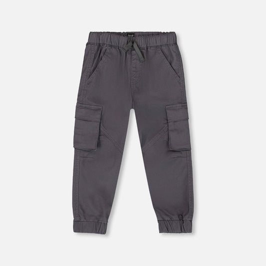 Twill Cargo Jogger Pants - Dark Gray