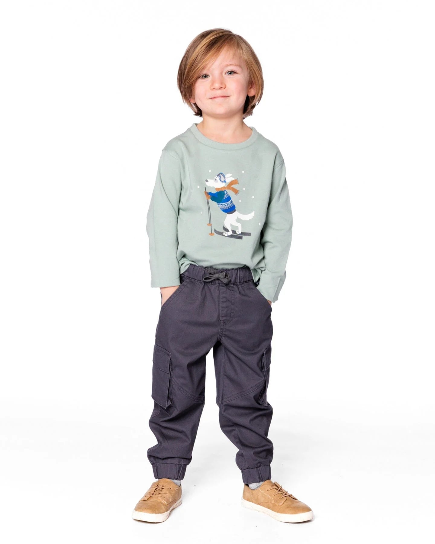 Twill Cargo Jogger Pants - Dark Gray