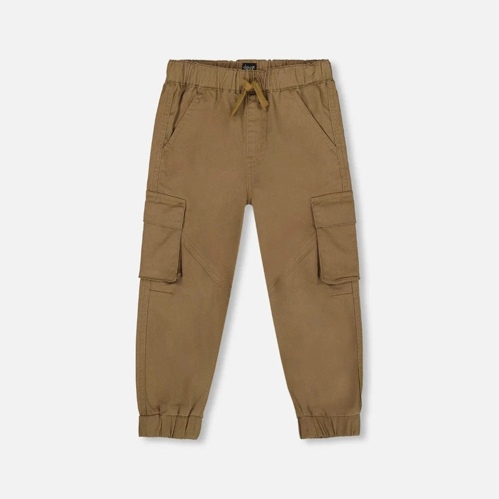 Twill Cargo Jogger Pants - Khaki