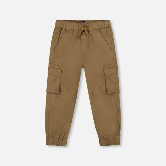 Twill Cargo Jogger Pants - Khaki
