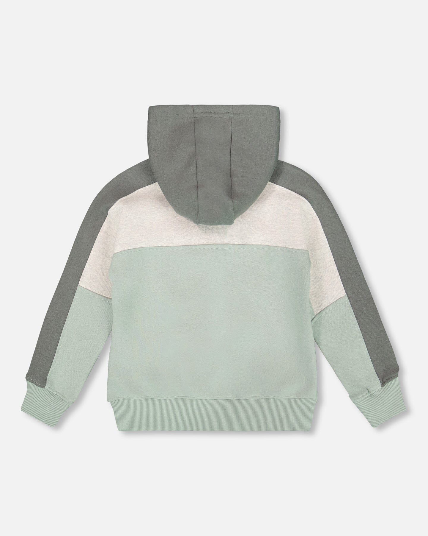 Zip Colour Block Sweatshirt - Green Gray