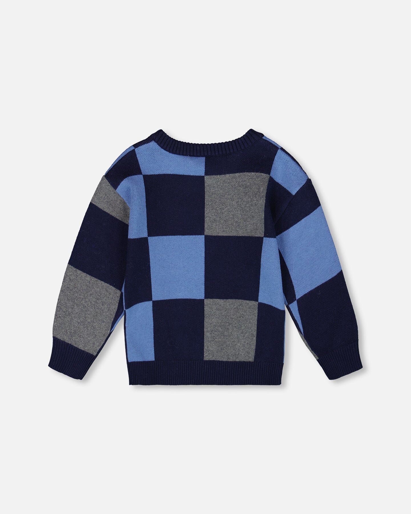 Knit Sweater - Blue Checker