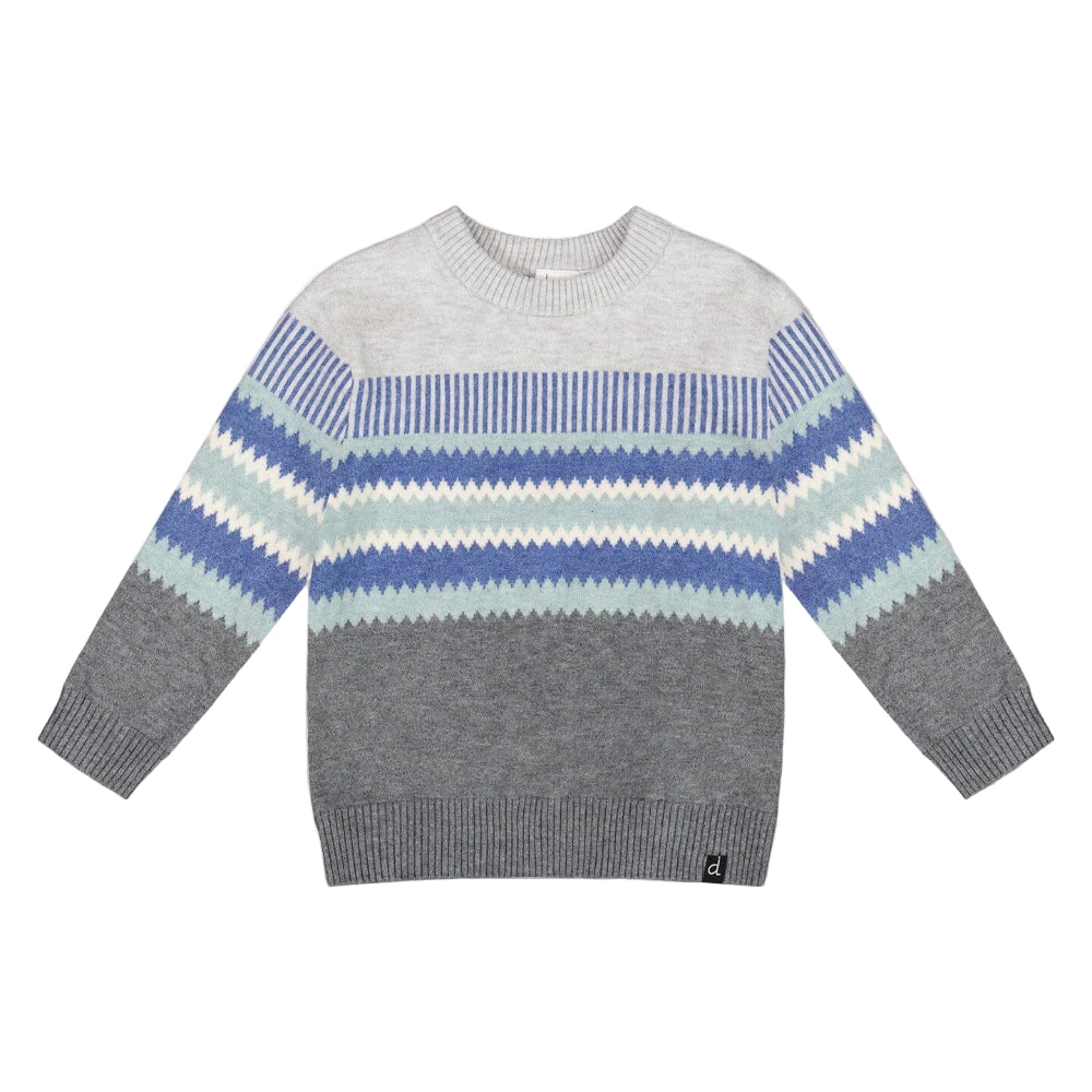 Knit Jacquard Sweater - Dark Gray