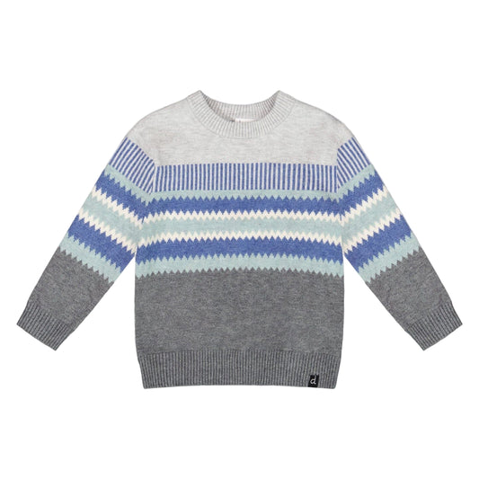 Knit Jacquard Sweater - Dark Gray