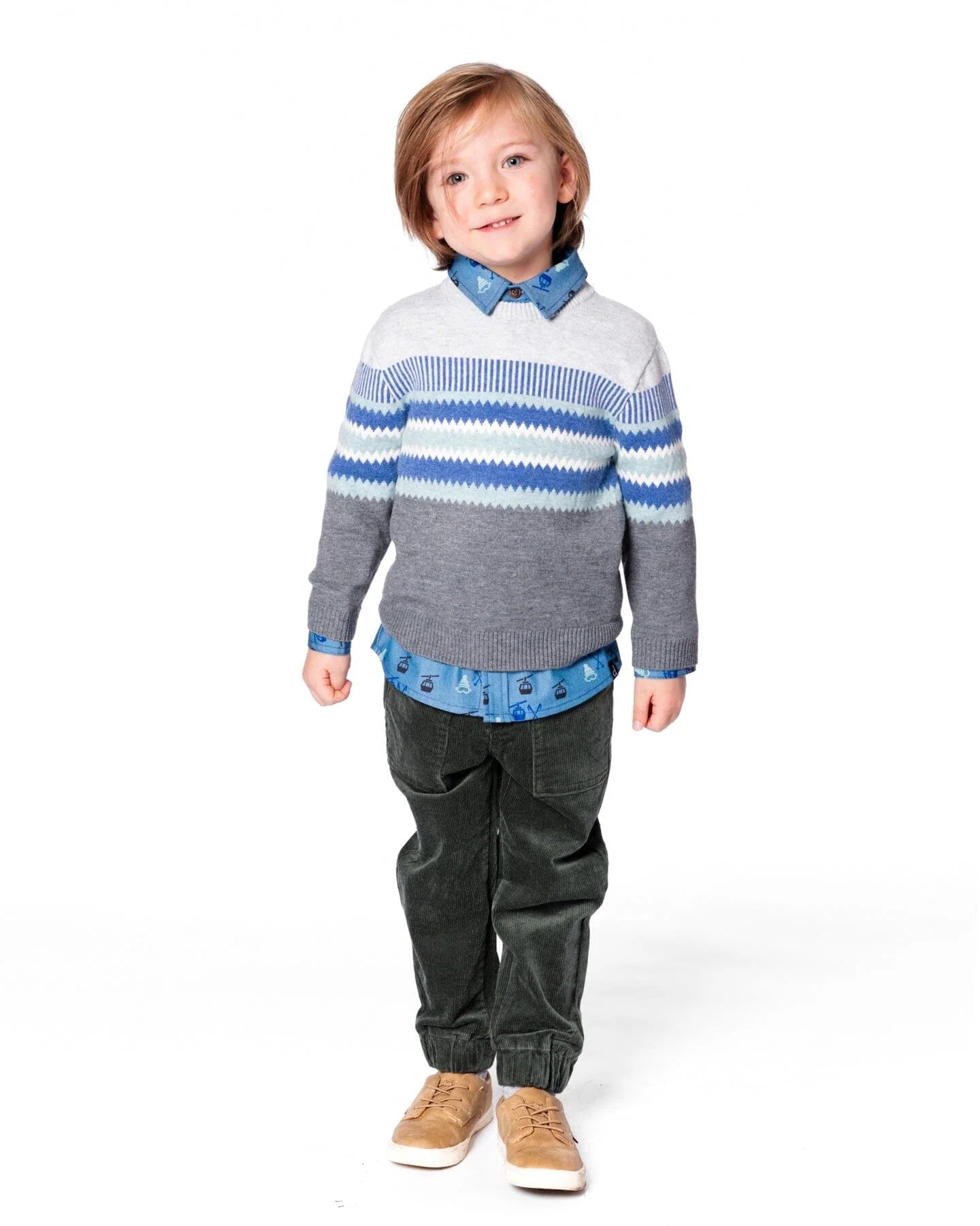 Knit Jacquard Sweater - Dark Gray