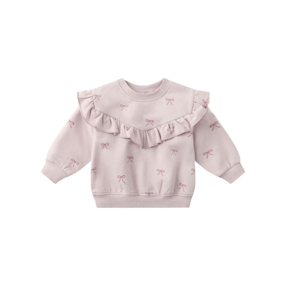 Ruffle Fleece Sweatshirt - Bows