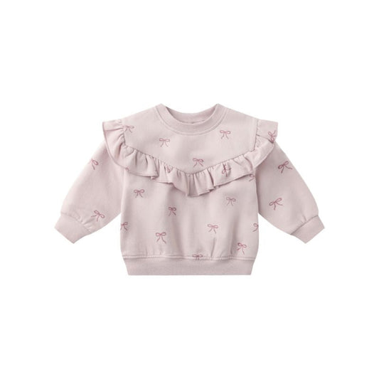 Ruffle Fleece Sweatshirt - Bows
