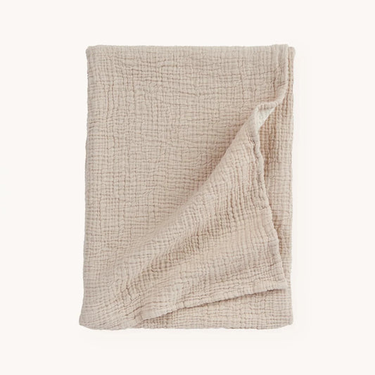 Crinkle Cotton Baby Blanket - Beige