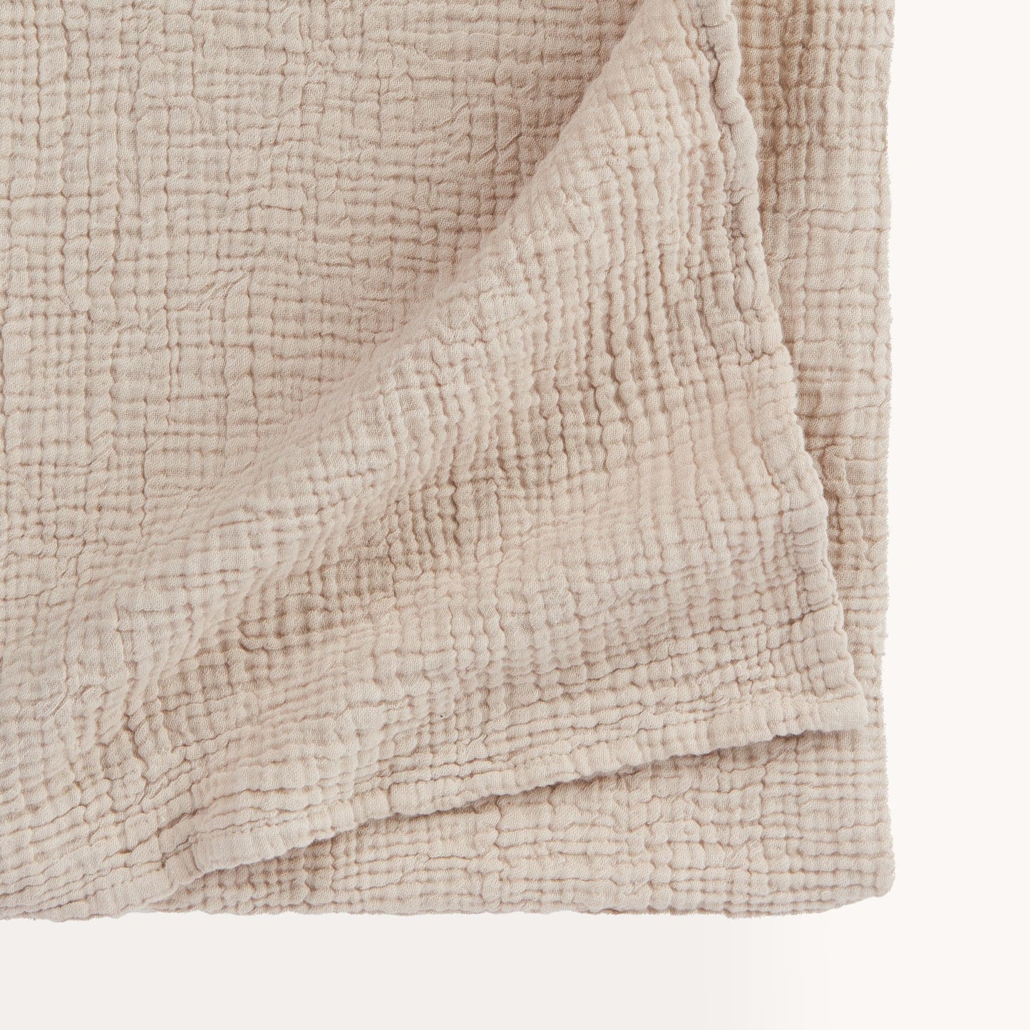 Crinkle Cotton Baby Blanket - Beige