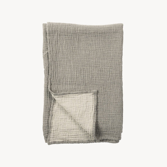 Crinkle Cotton Baby Blanket - Grey